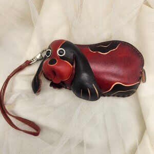 Red Dog Hand Crafted Genuine Leather Coin Purse